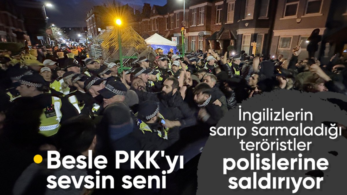 Londra’da PKK yandaşları ile polis karşı karşıya geldi