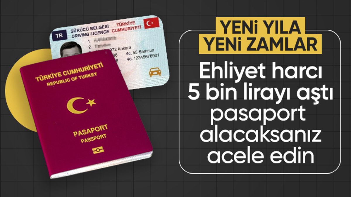 Yeni ehliyet ve pasaport ücretleri belli oldu