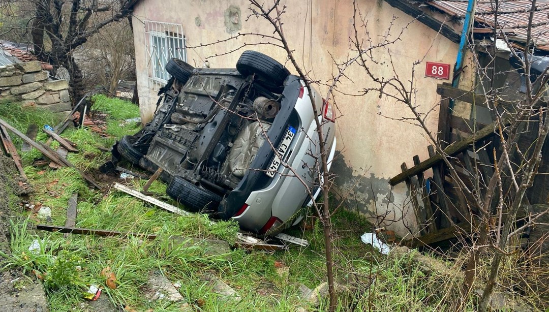 Ataşehir’de cip evin bahçesine uçtu: 1 yaralı
